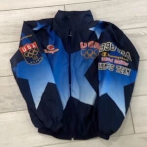 Vintage 1996 Champion Navy & Bright Blue USA Olympic Windbreaker size XXL
